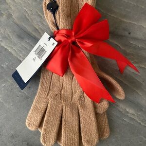 Polo by Ralph Lauren Tan Gloves with Red Bow